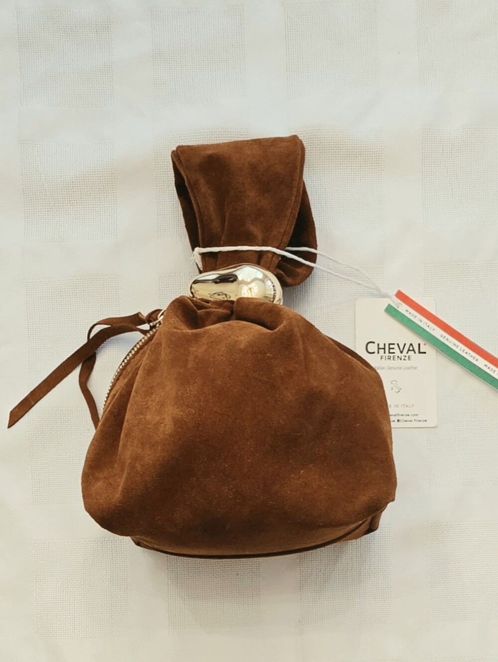 NWT Cheval Firenze Brown Suede Purse